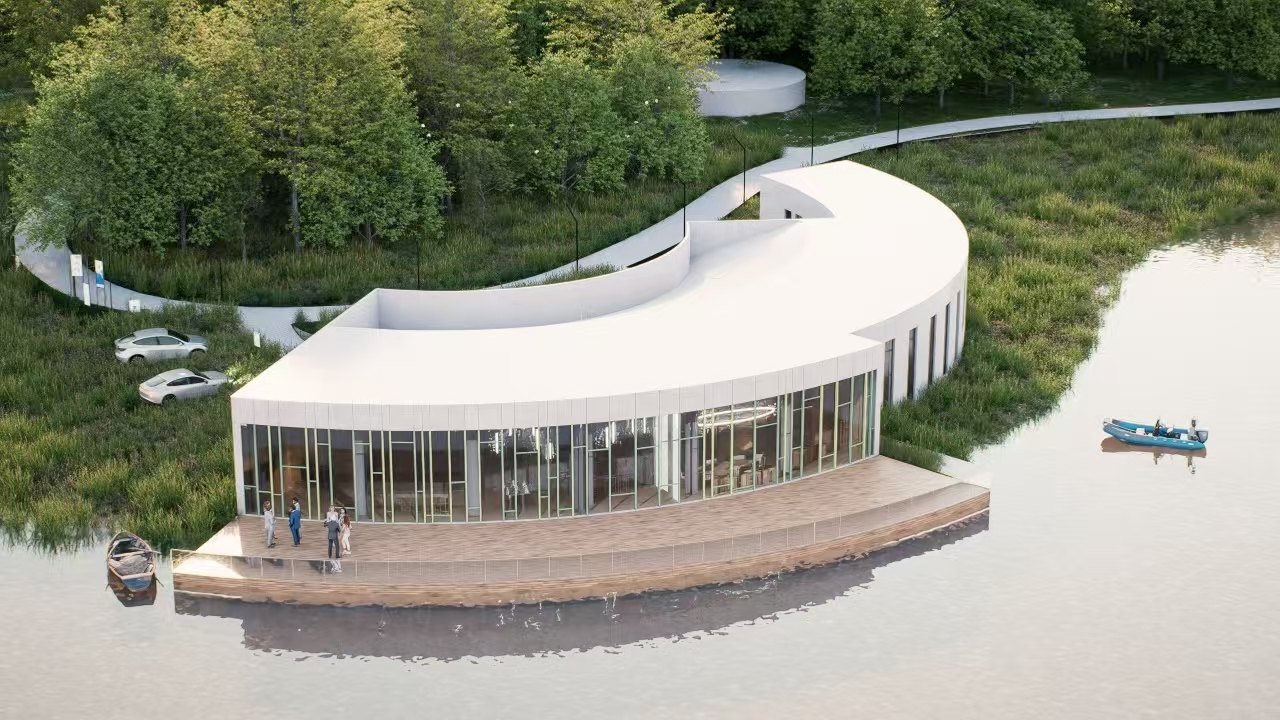 CROSSBOUNDARIES — waterfront pavilion aerial