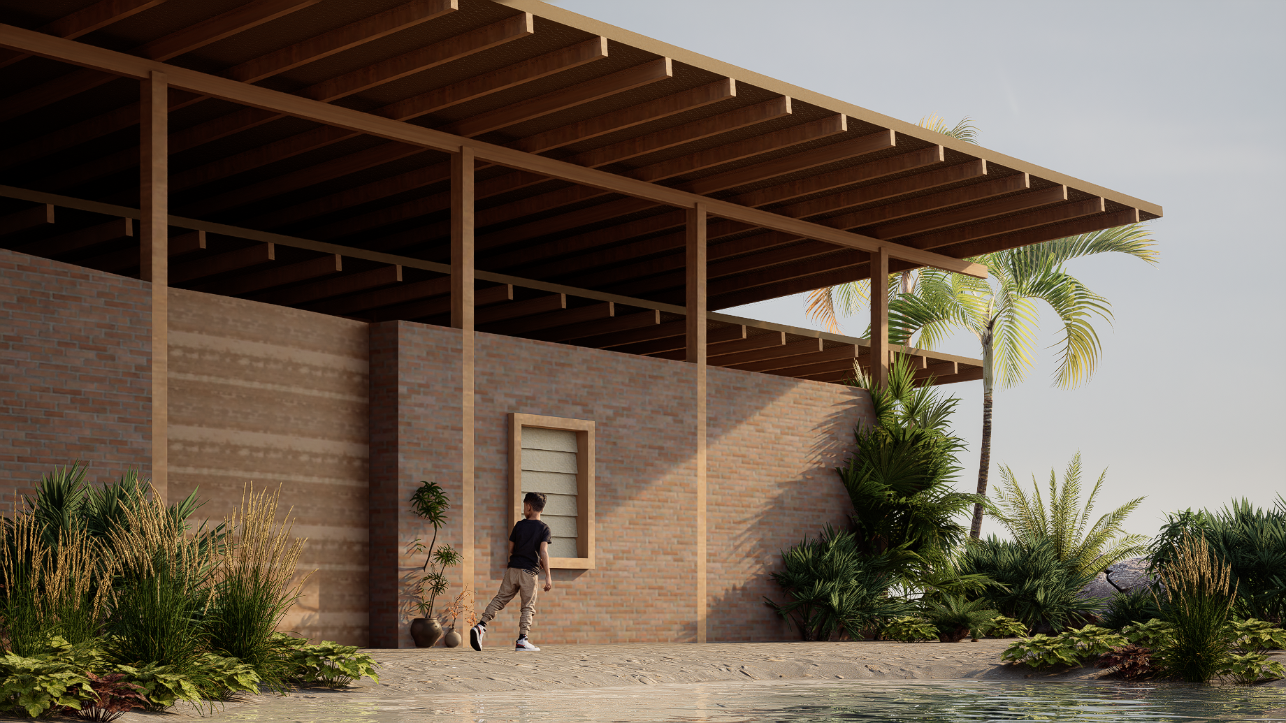 Africa School — overview render