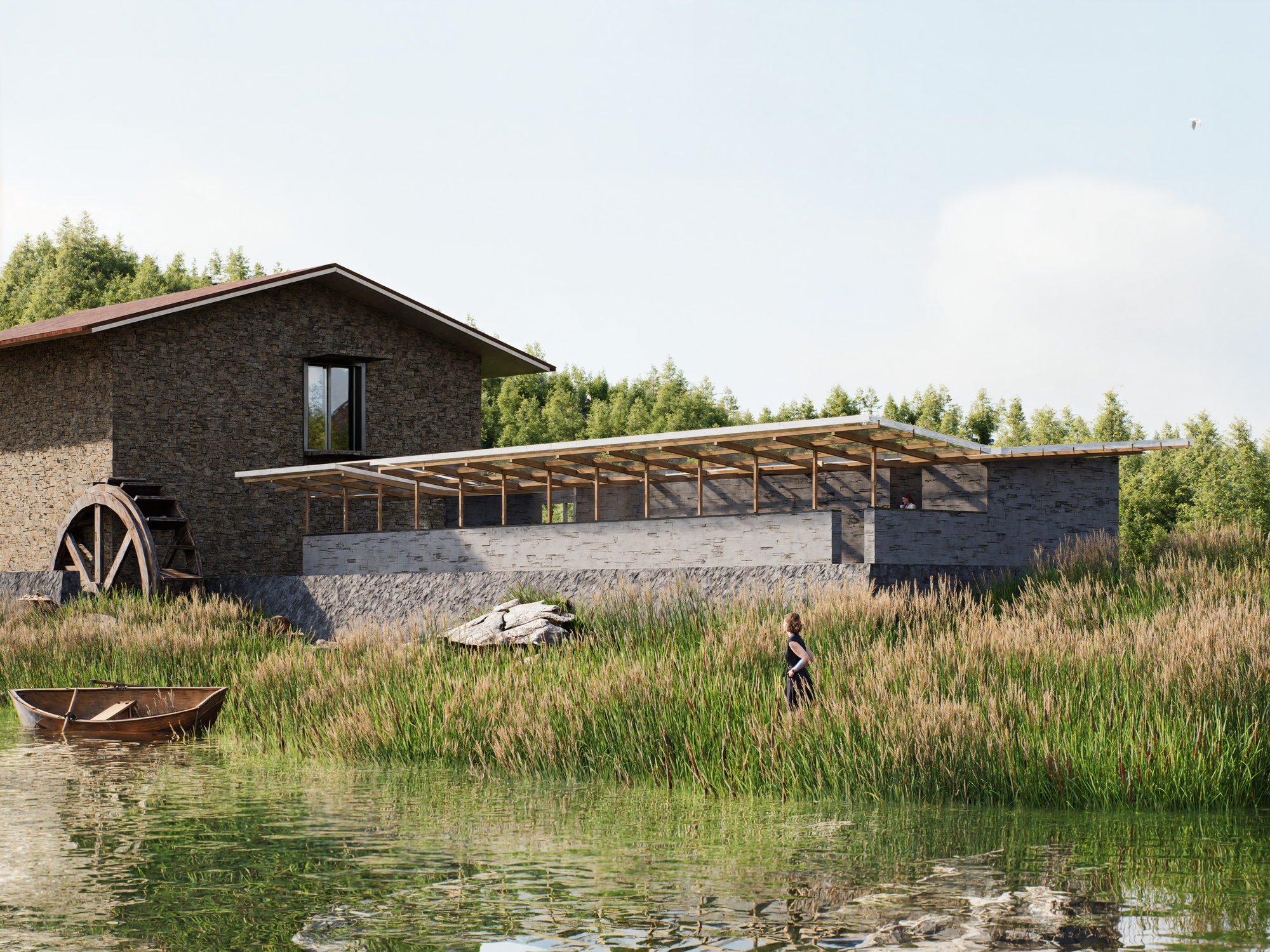 Between Walls and Reeds — overview render